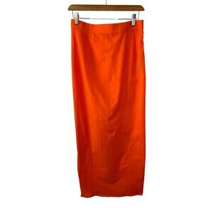 Pretty Little Things Bright Orange Fitted High Waisted Back Slit Size 8